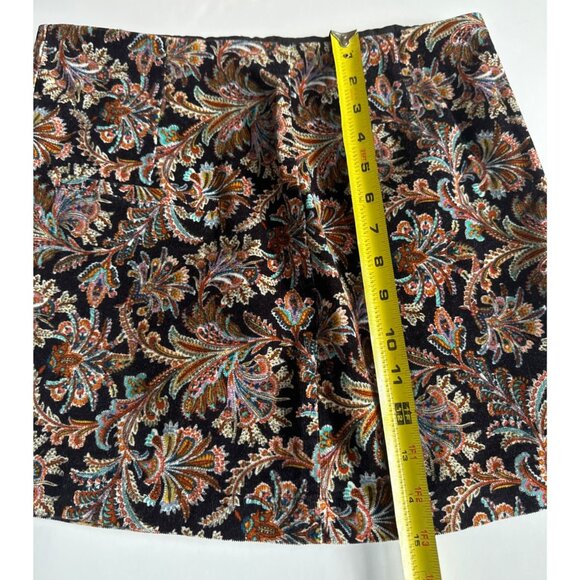 Zara Multicolored Paisley Corduroy Button-Down Skirt M - Picture 8 of 9
